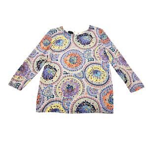 Talbots Petites Medallion Paisley Light 3/4 Sleeve Sweater - Size PS New